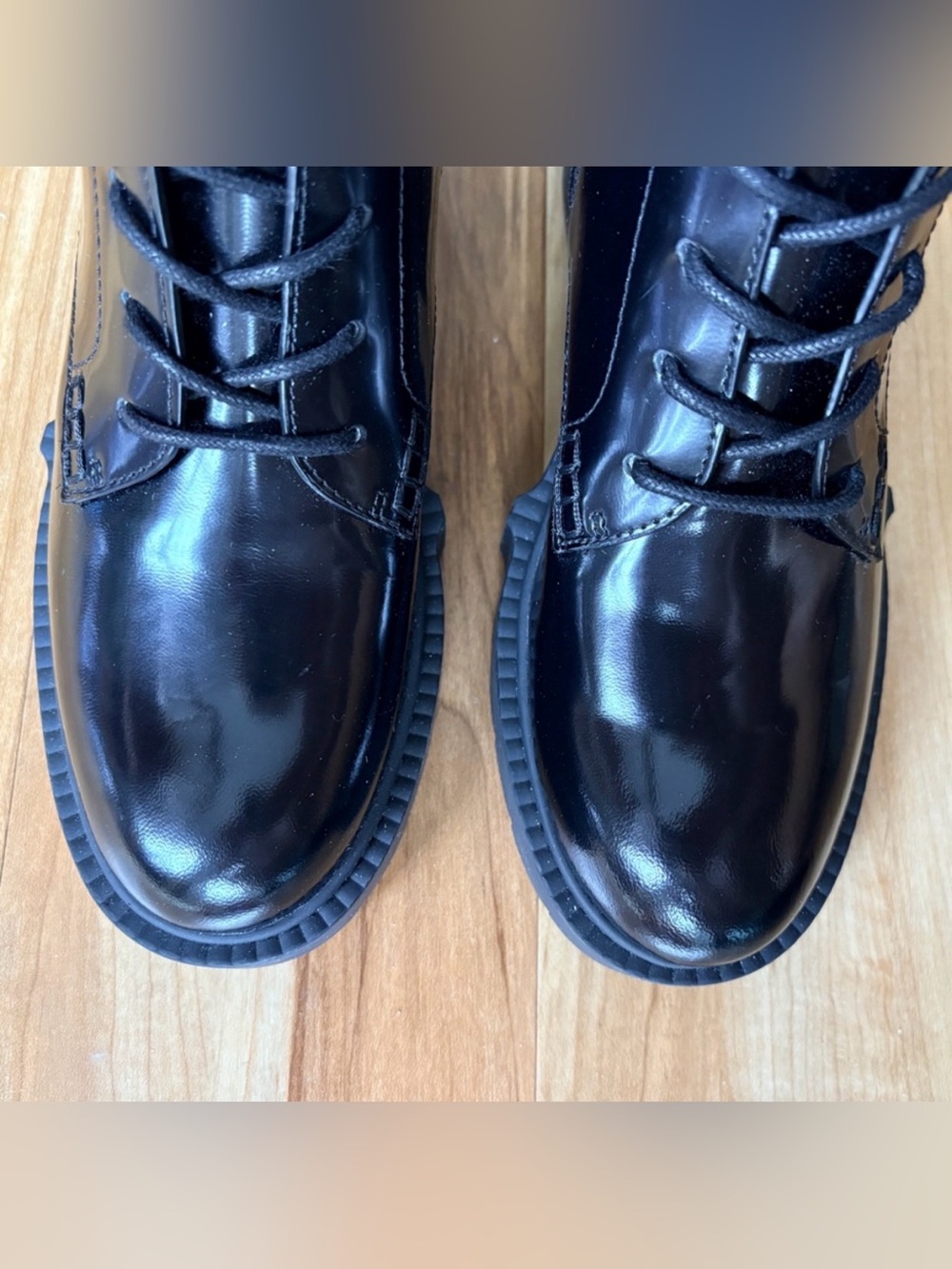 COACH Leighton Lace Up High Shine Patent Leather Booties size 6 NWOT - Picture 5 of 10